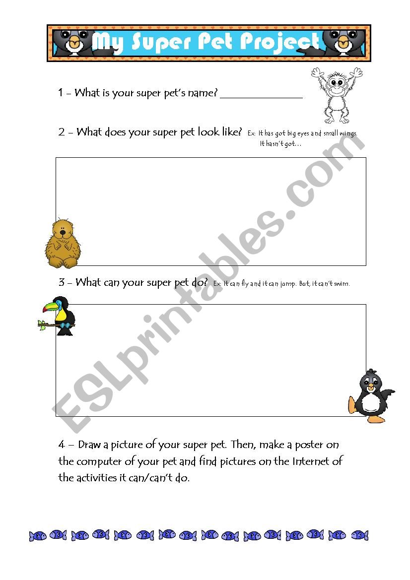 My Super Pet Project worksheet