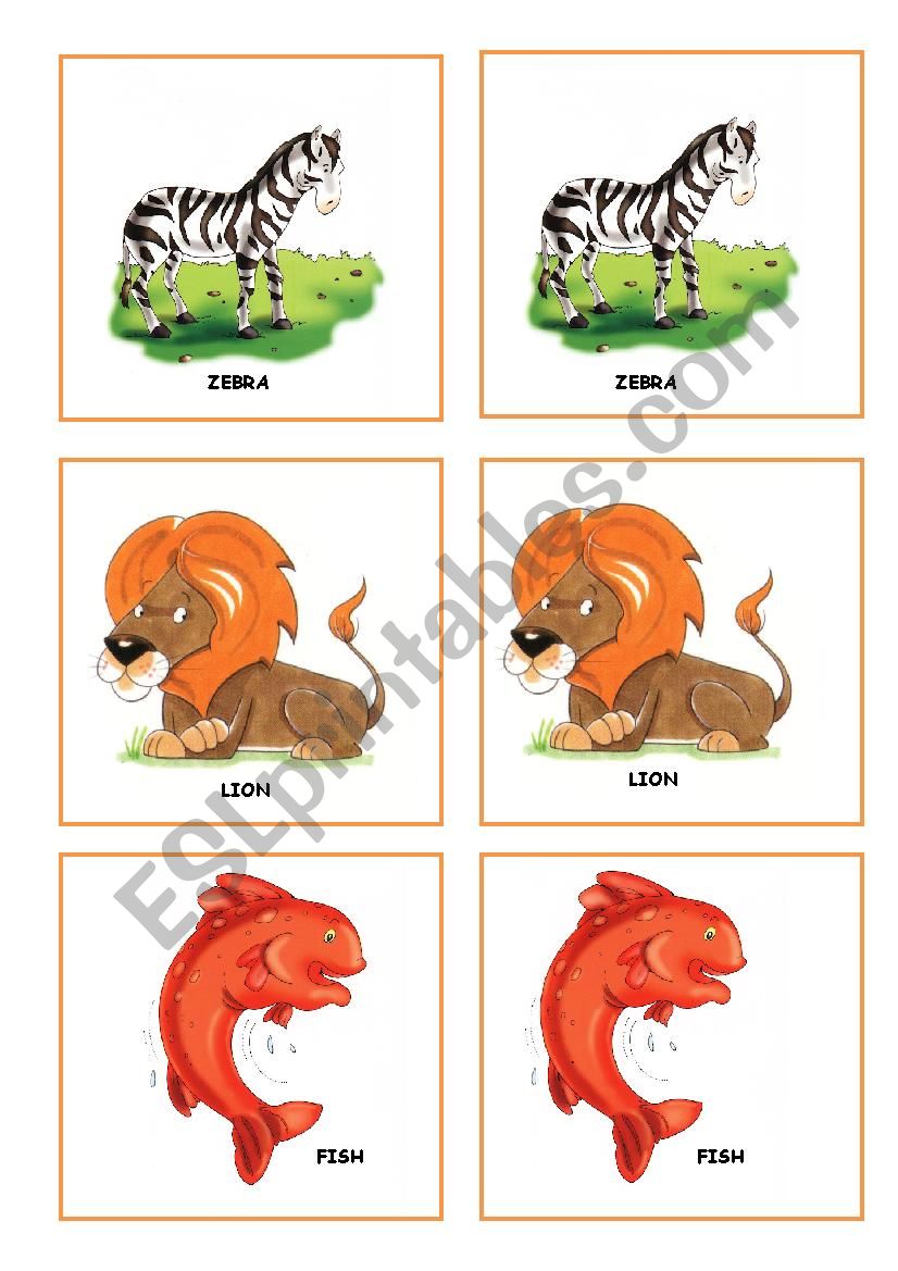 ZOO ANIMALS MEMORY GAME PART 1