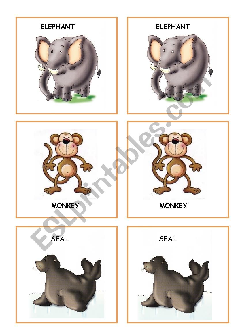 ZOO ANIMALS MEMORY GAME PART 2