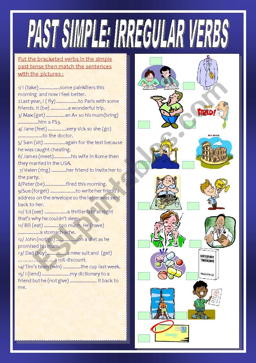 past simple: irregular verbs. worksheet