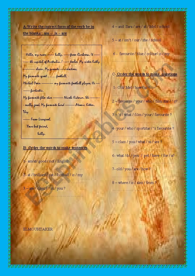 Fully editable Junior Elementary Reading and grammar test