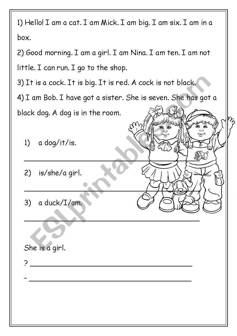 Reading worksheet