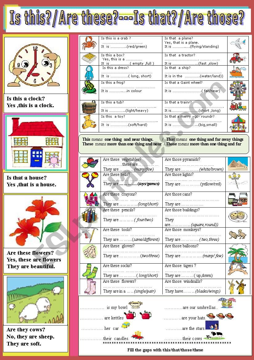 Demonstratives: Is this /Is that/Are these/Are those?