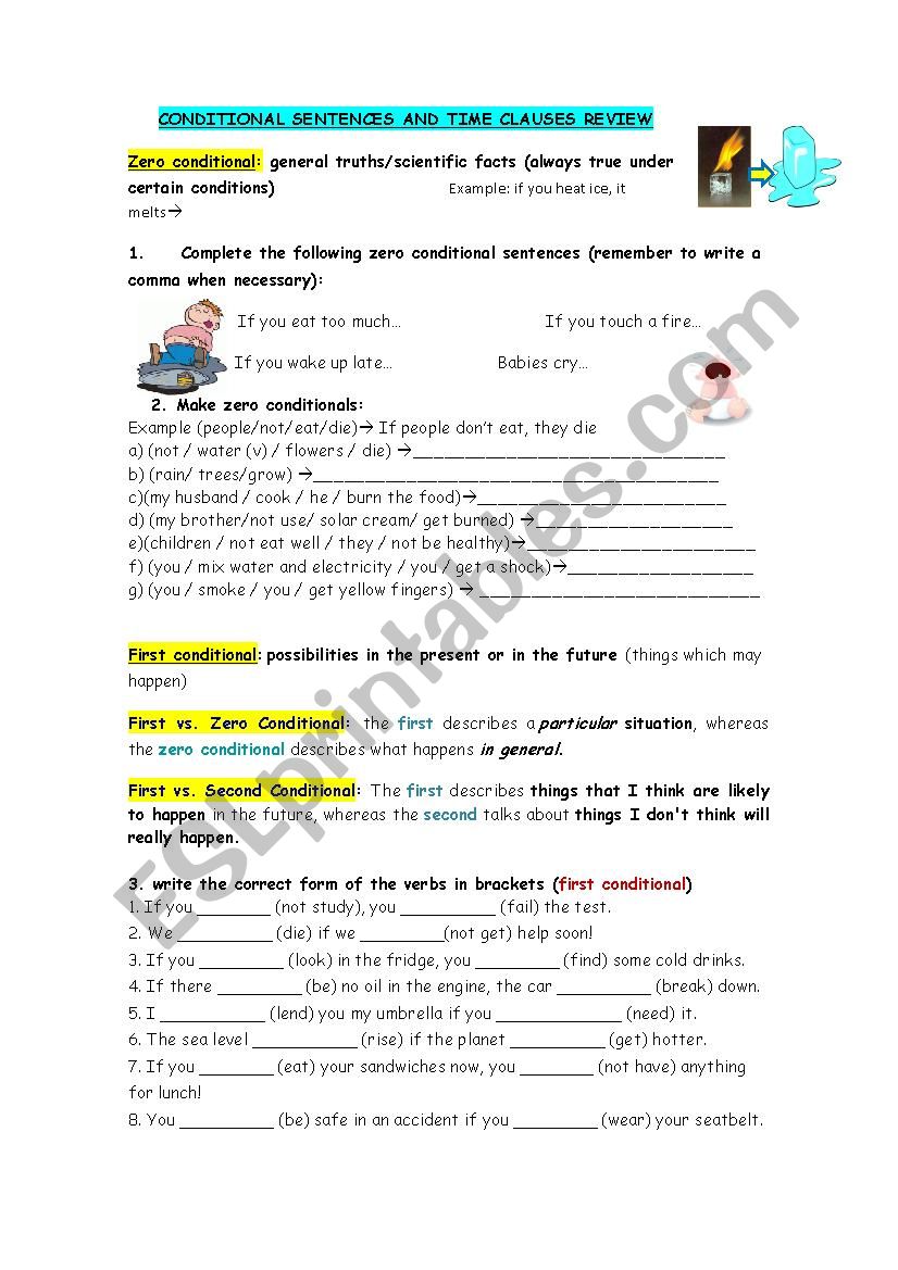 conditional sentences and time clauses exercises