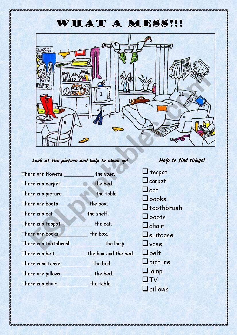 What a mess! worksheet