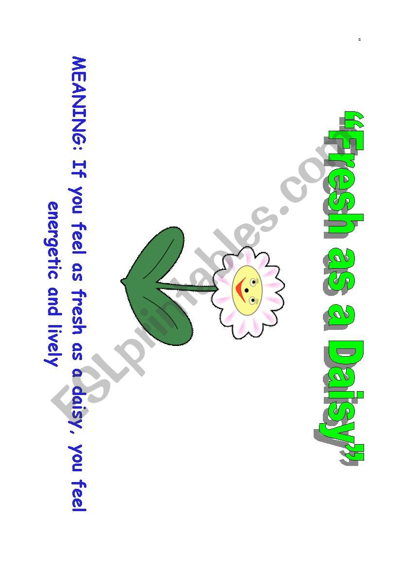 Plants Idiom worksheet