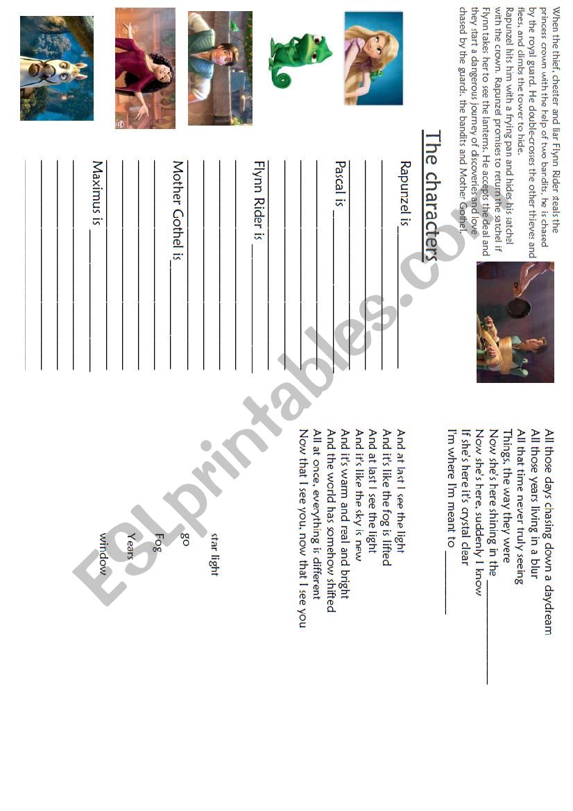 Tangled booklet - part 2/4 worksheet