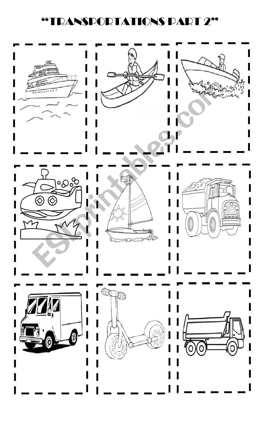 Means of transport part 2 worksheet