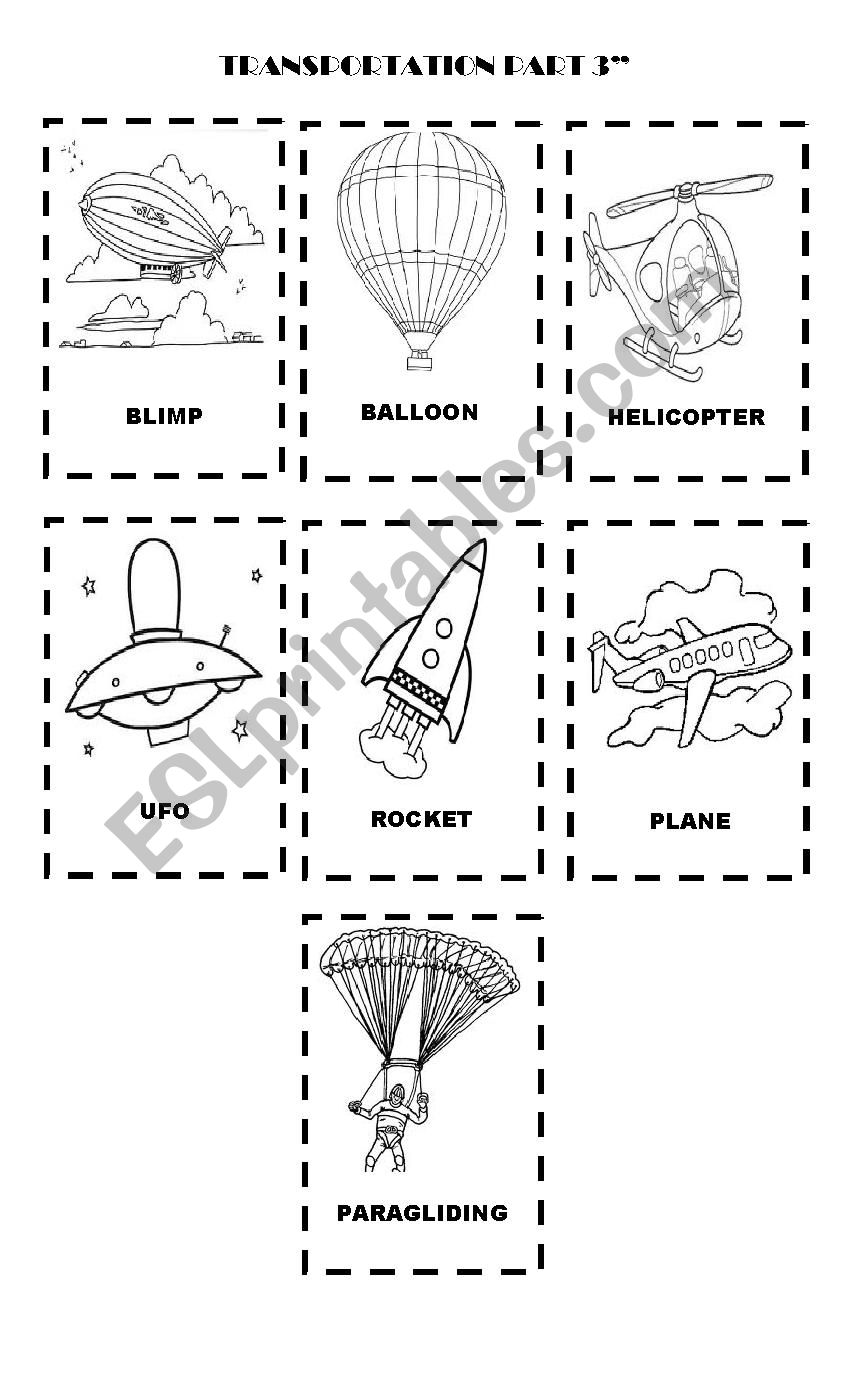 Means of transport part 3 worksheet