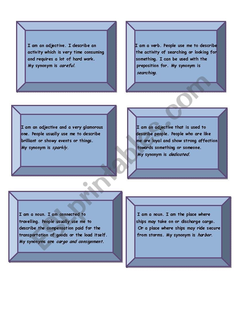 Words and their meaning 2 worksheet