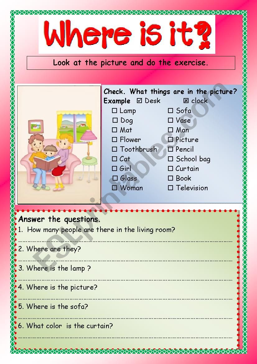 Where it is? worksheet