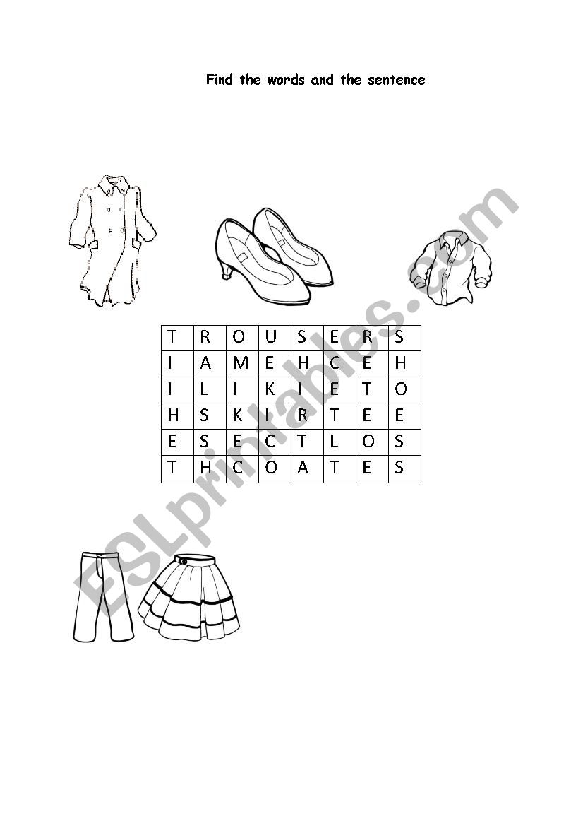 clothes worksheet