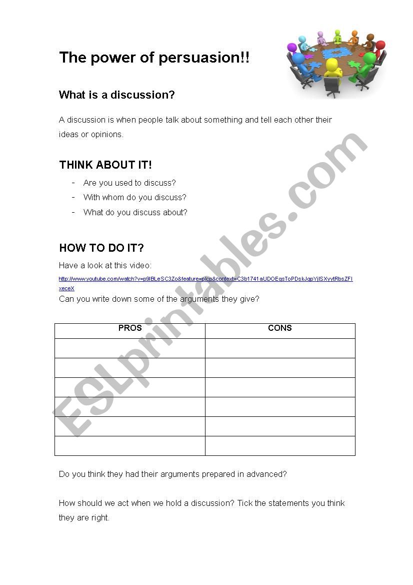 The power of persusion worksheet