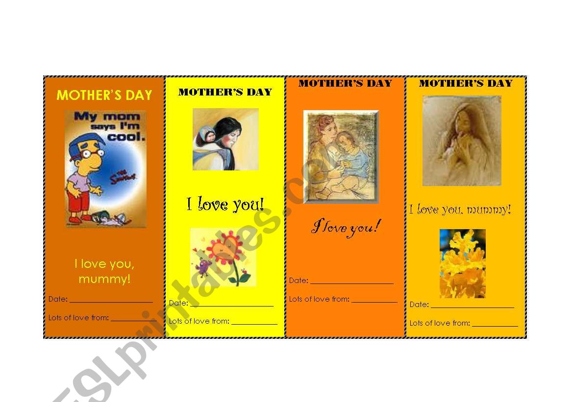 Mothers Day worksheet