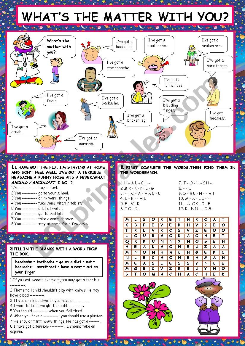 Illnesses Vocabulary Worksheets / illnesses - ESL ...