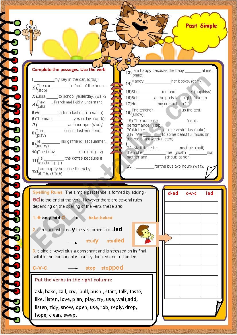 A Series of grammar worksheets - Past simple