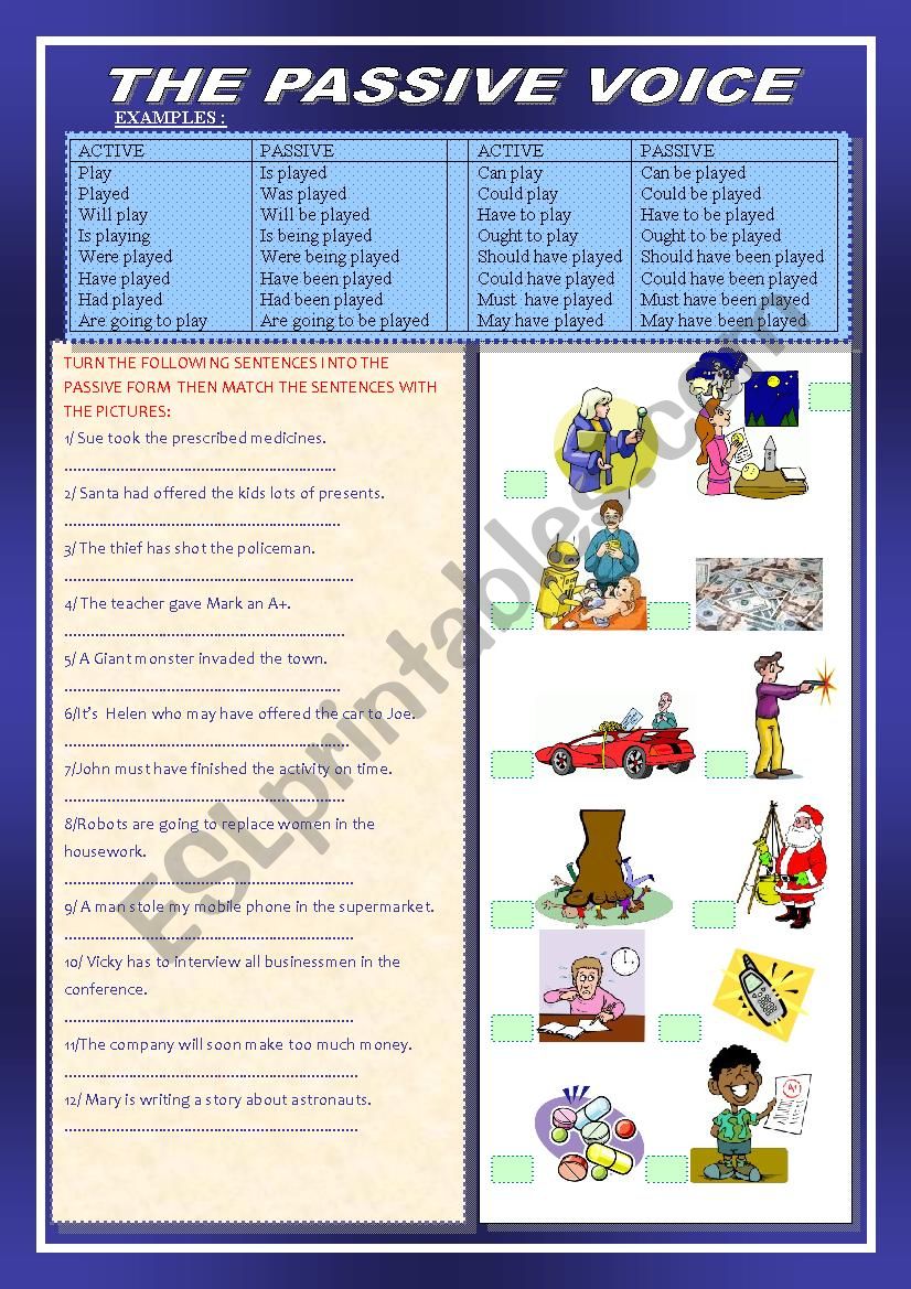 the passive voice worksheet