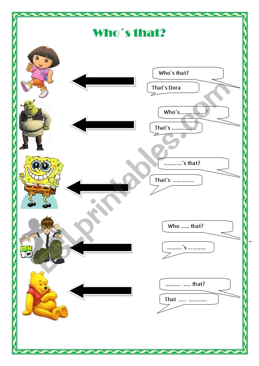 Whos that? worksheet