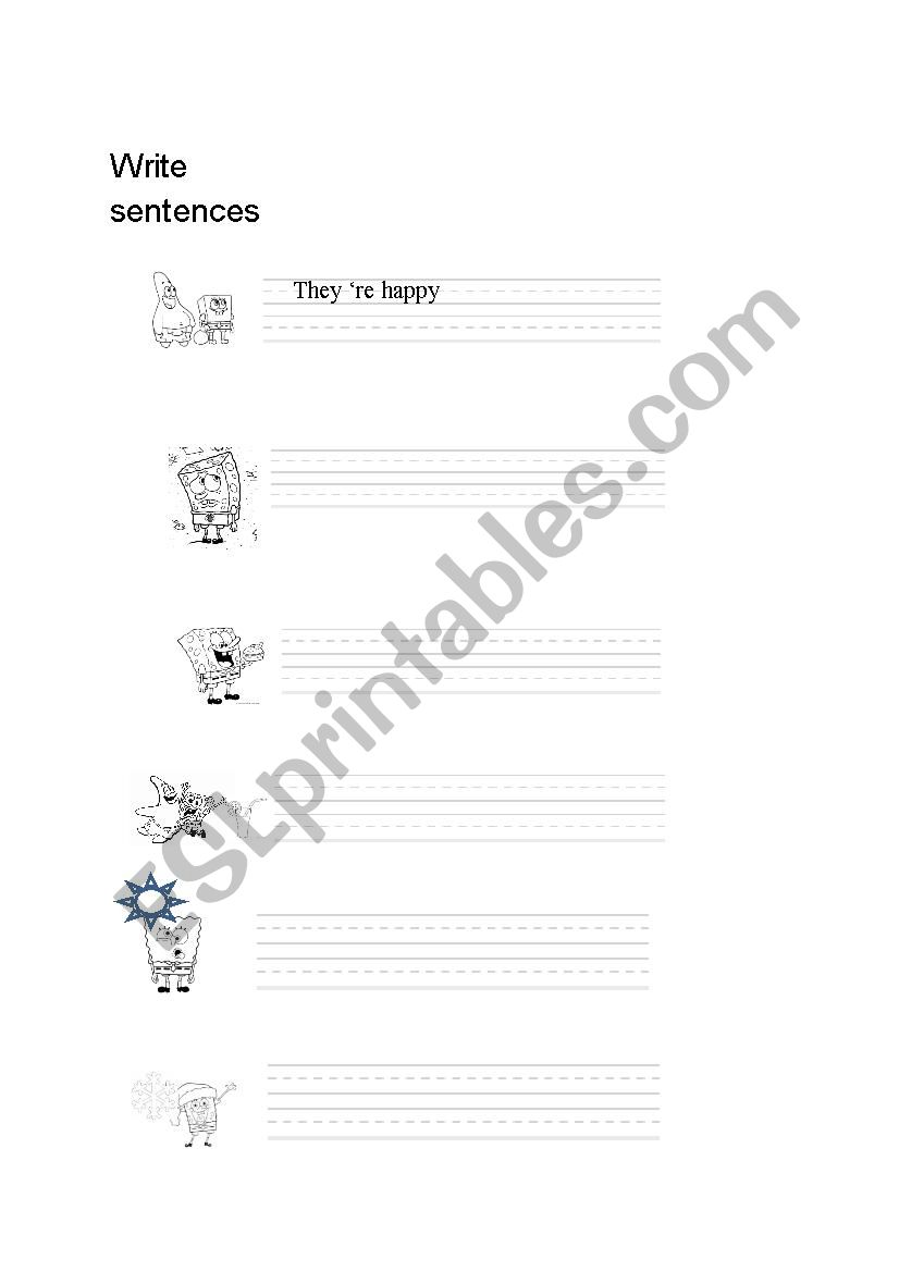 Feelings writing 2 worksheet