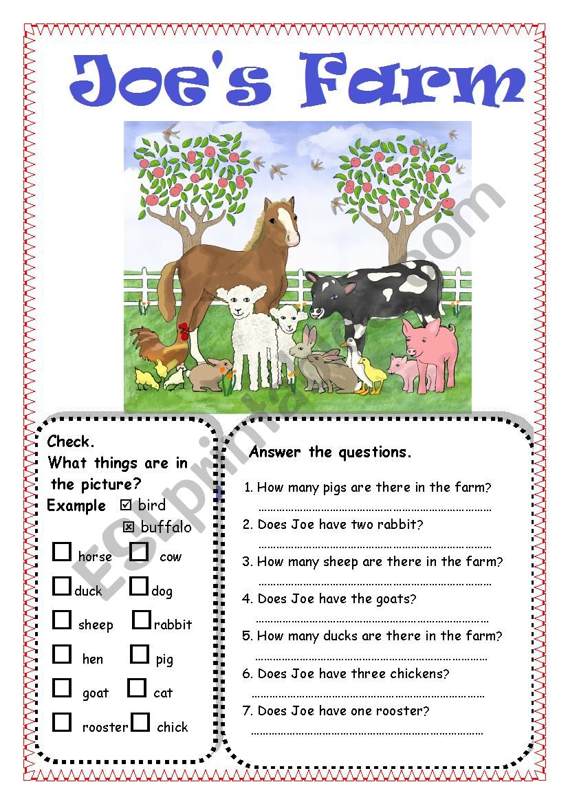 Farm Animals worksheet