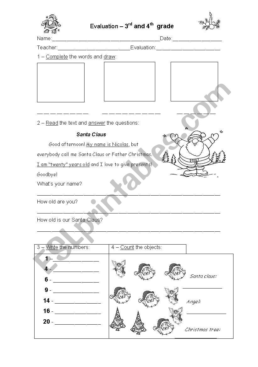 evaluation worksheet