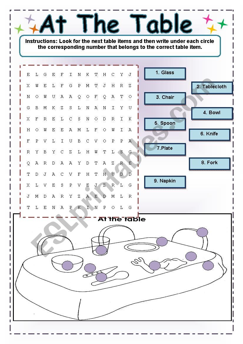 At The Table (Answer Key Included)