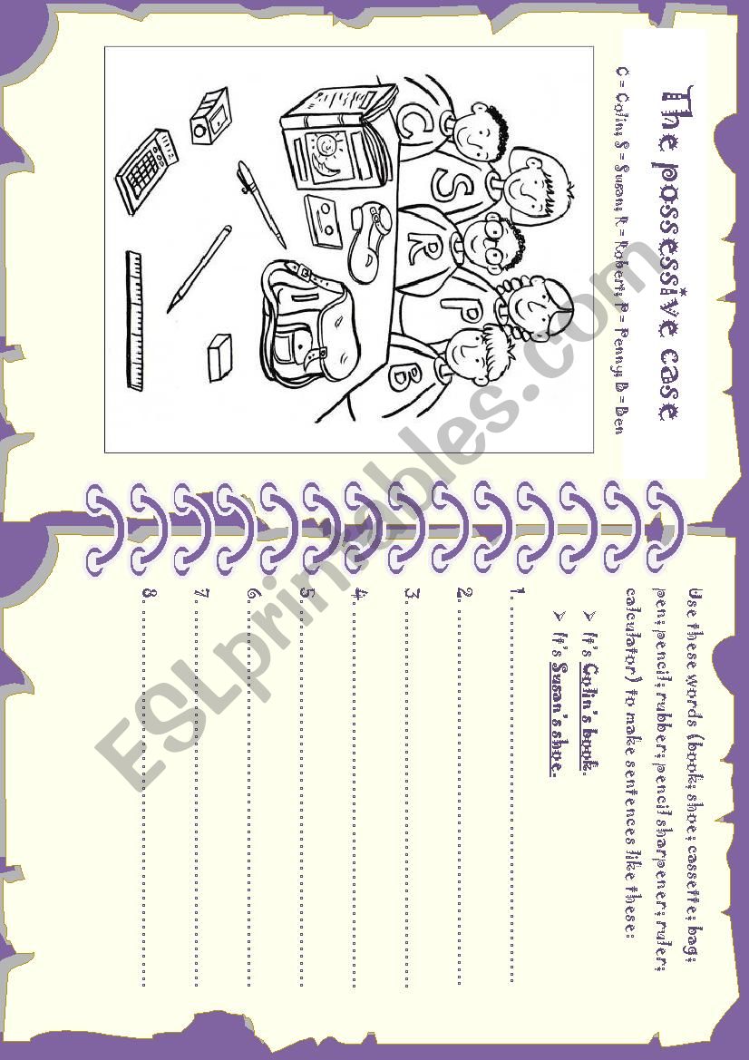 POSSESSIVE CASE worksheet