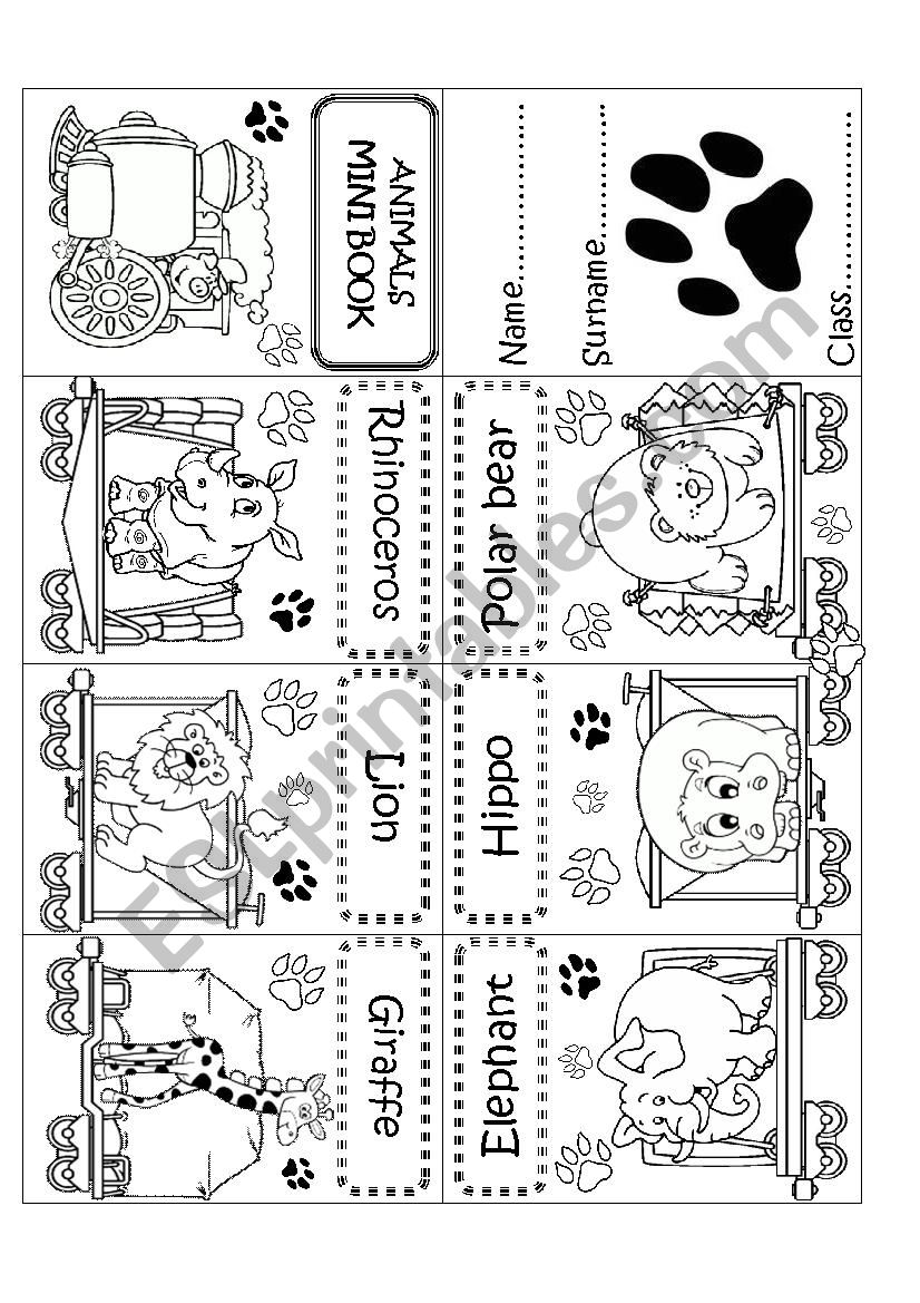 ANIMALS MINI BOOK worksheet