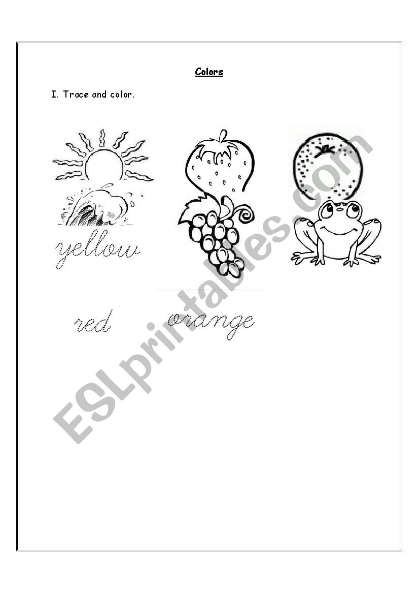 Colors worksheet
