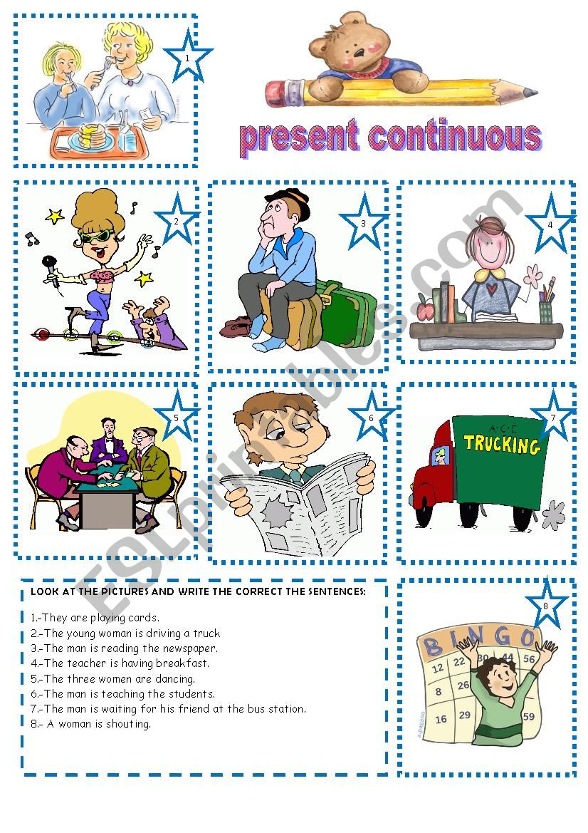 PRESENT CONTINUOUS worksheet