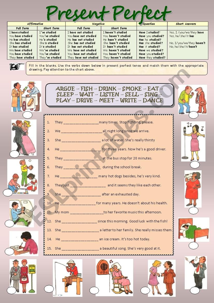 Present Perfect Exercise worksheet