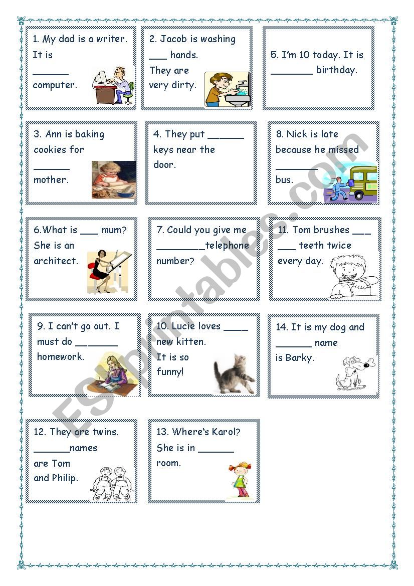 Possesive Pronouns worksheet