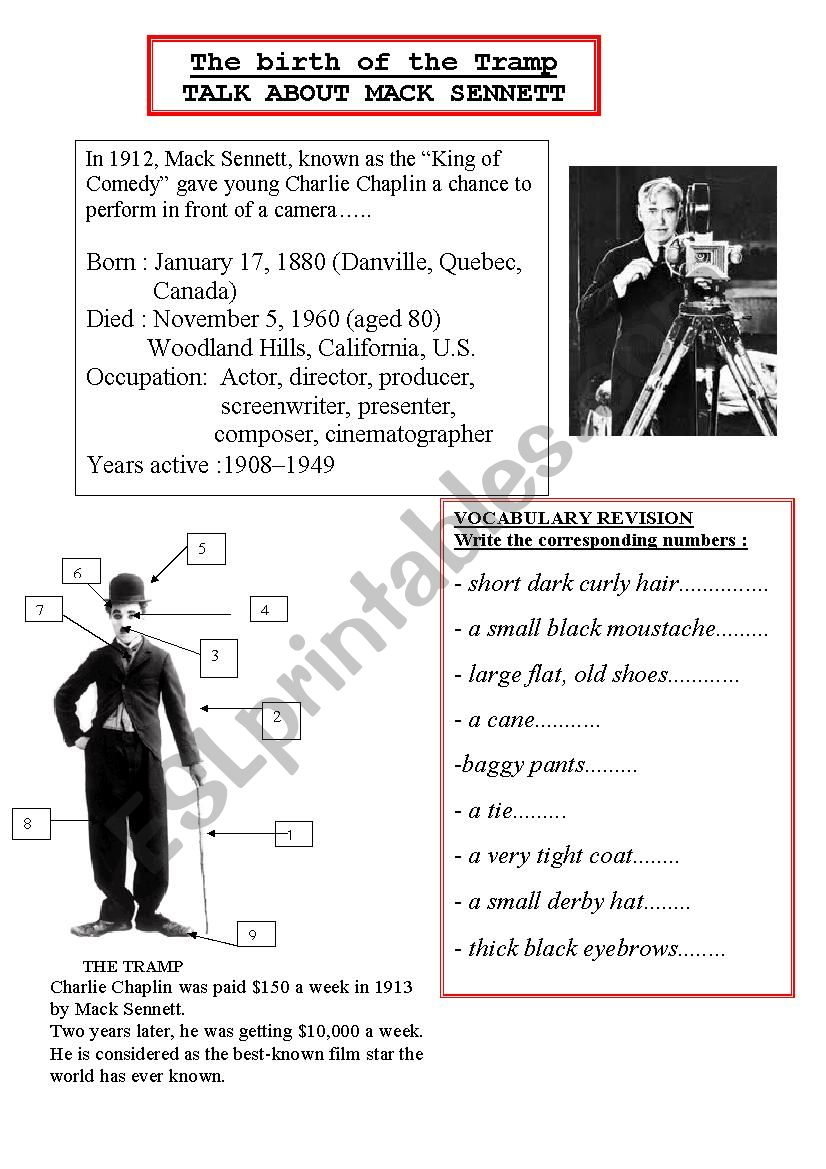 The birth of the Tramp worksheet