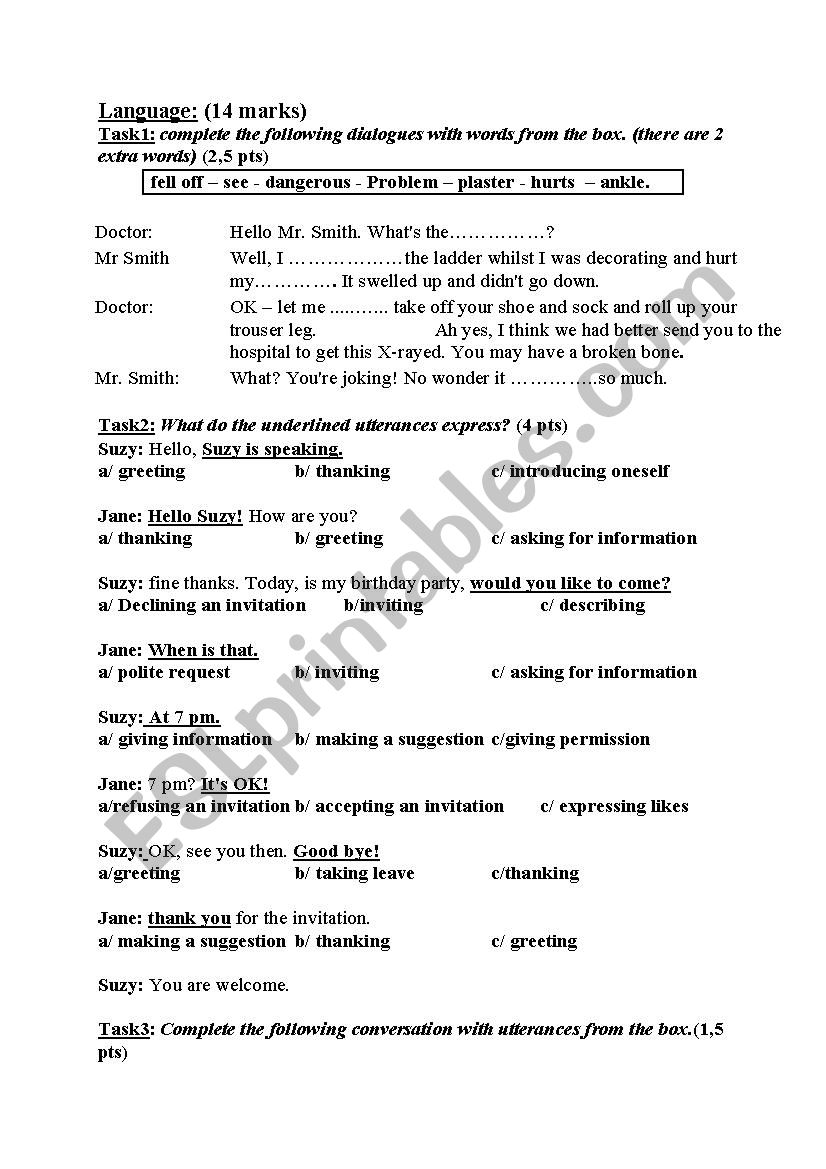 Language N3 for 7th formers worksheet