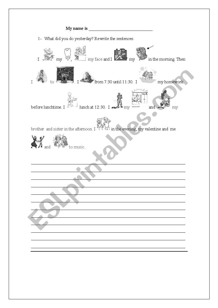 Simple Past worksheet
