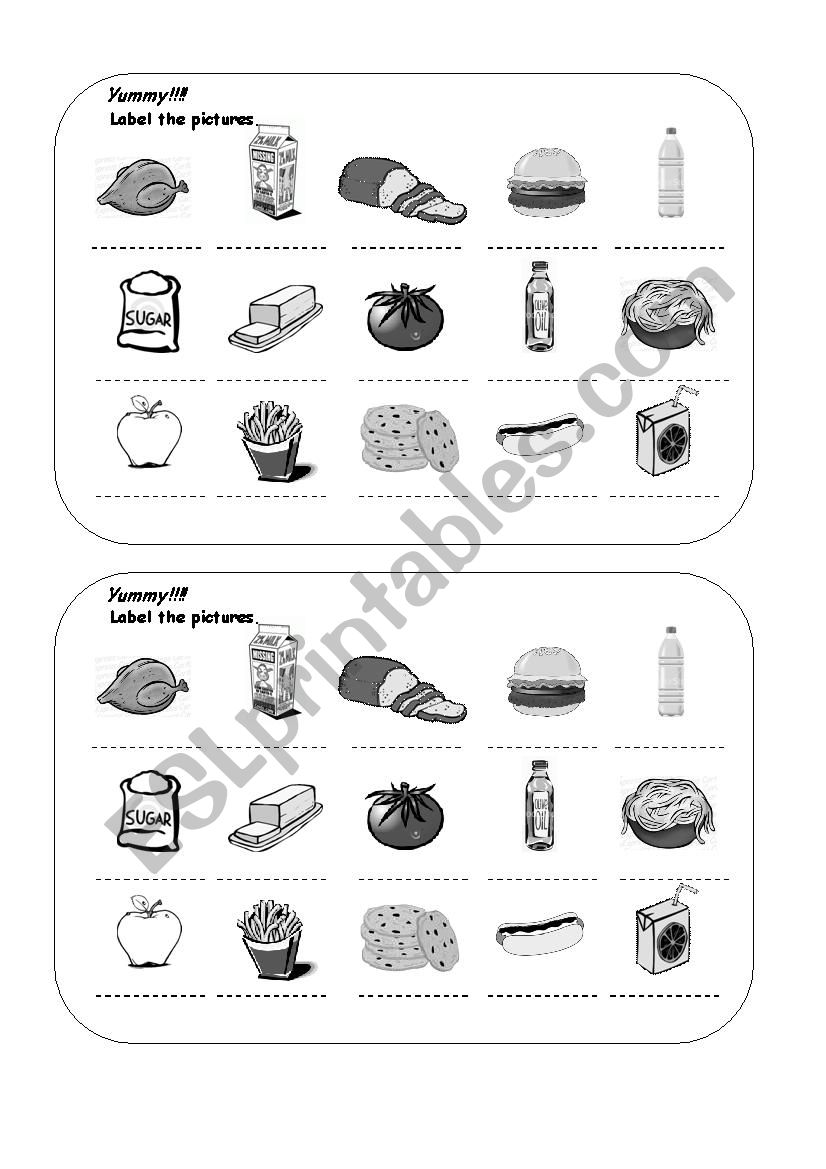 FOOD worksheet