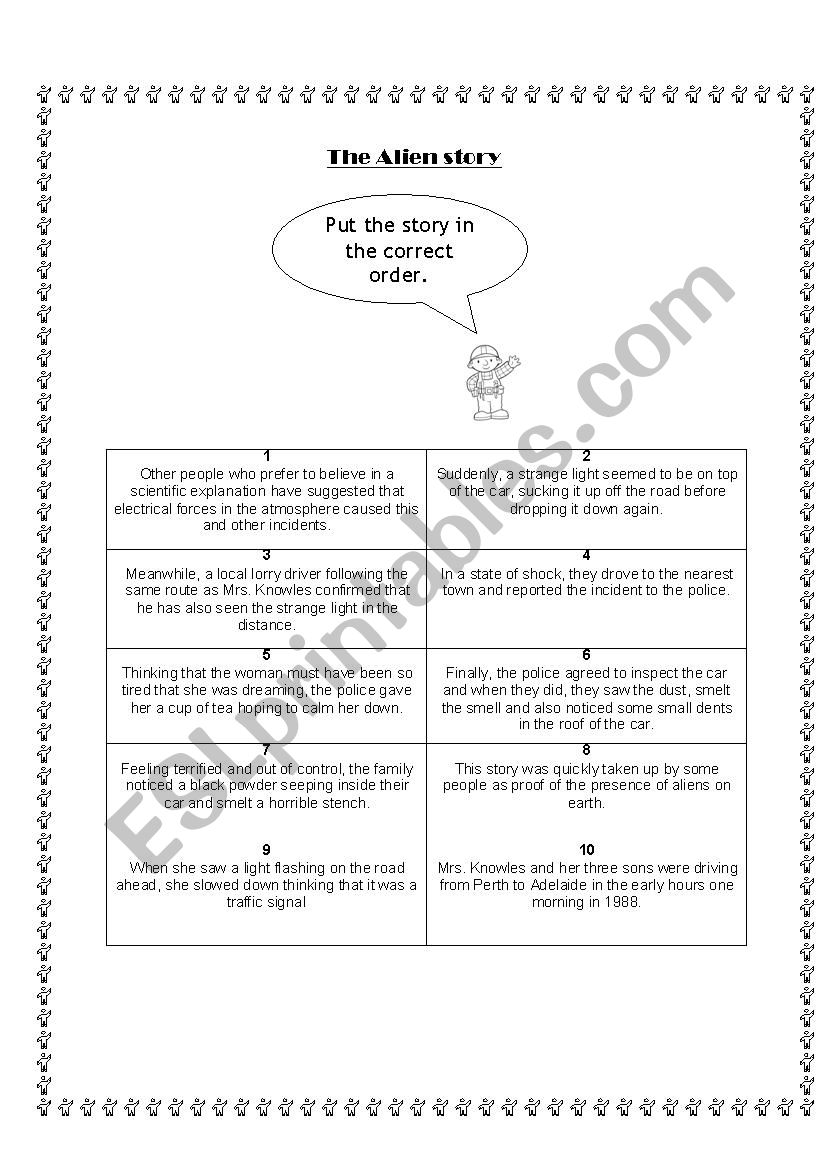 An interesting story worksheet
