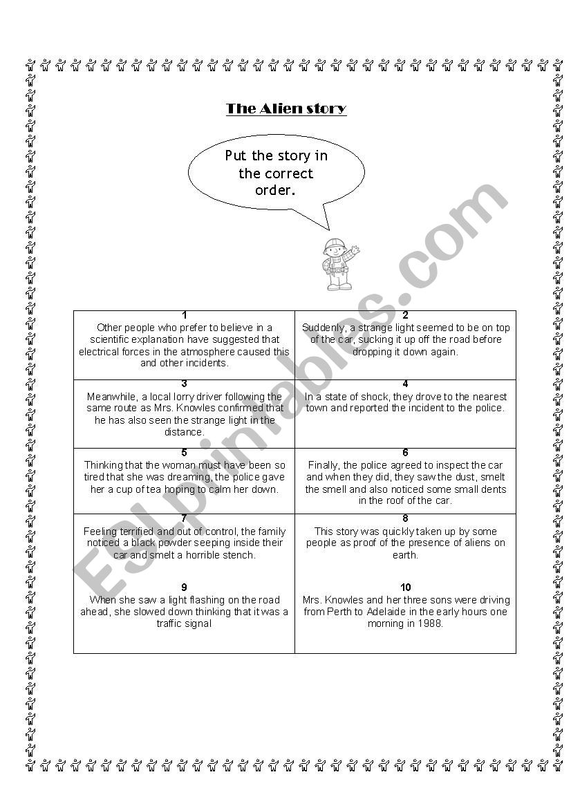 An interesting story worksheet