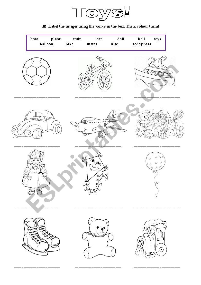 Toys worksheet