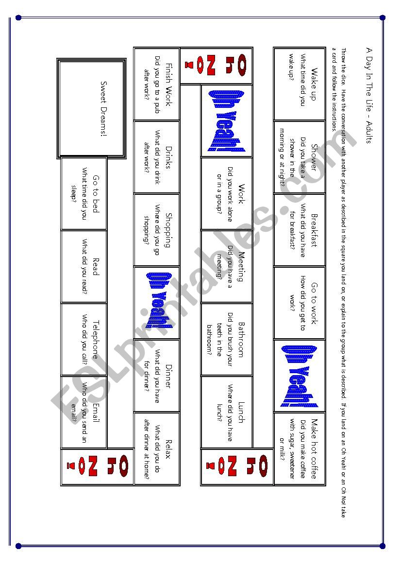 daily life worksheet