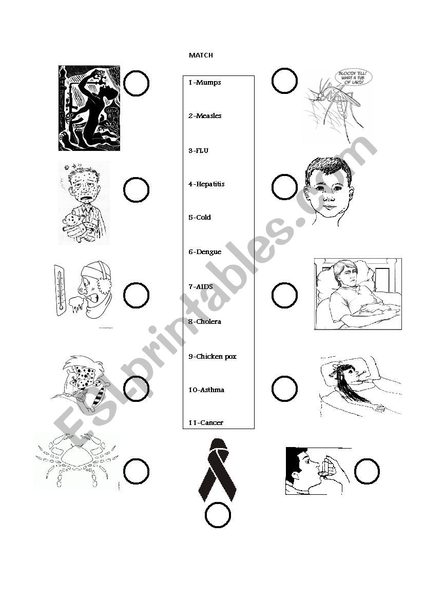 diseases worksheet