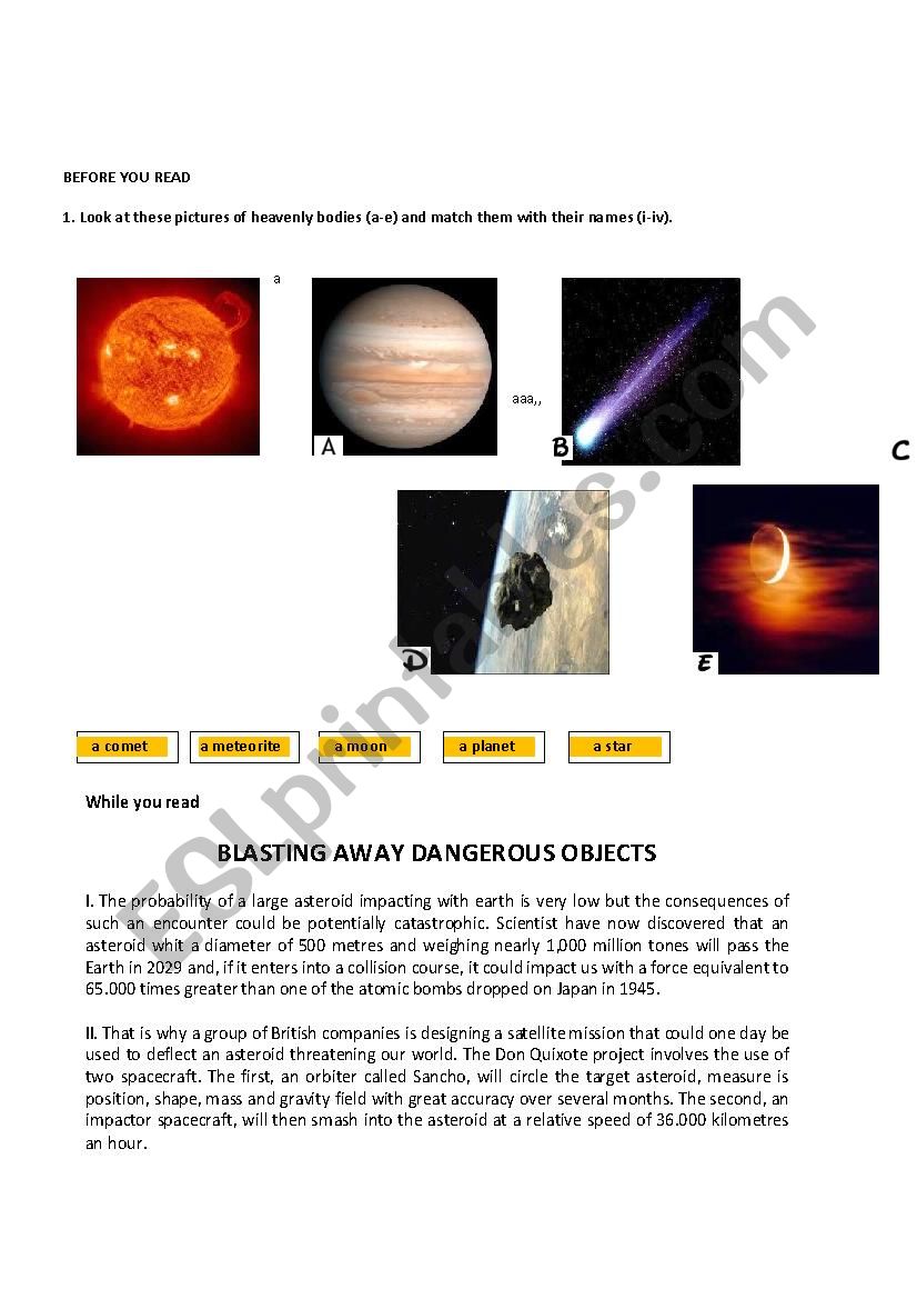 collision course worksheet