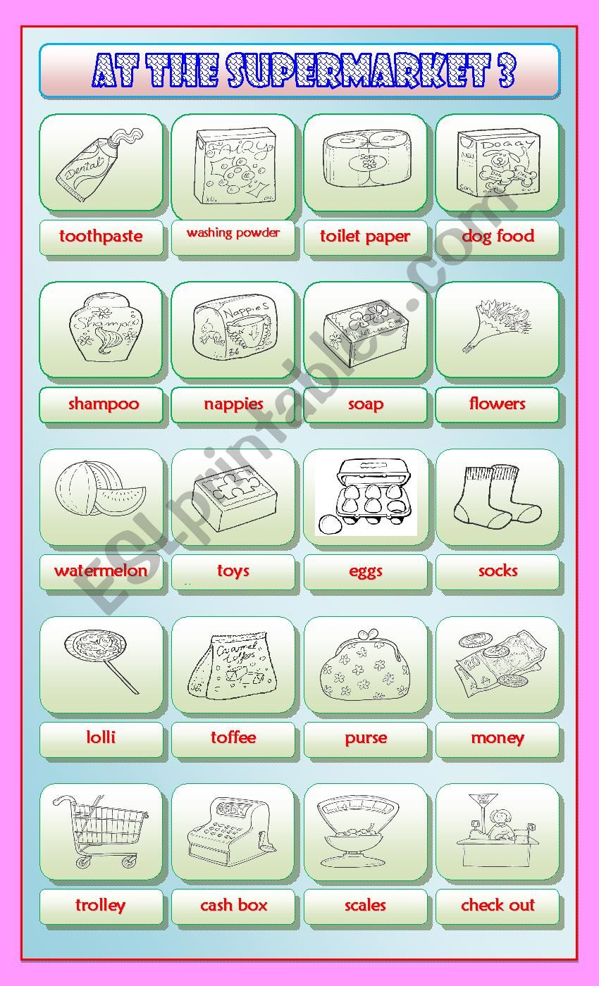 At the Supermarket 3 (3) worksheet