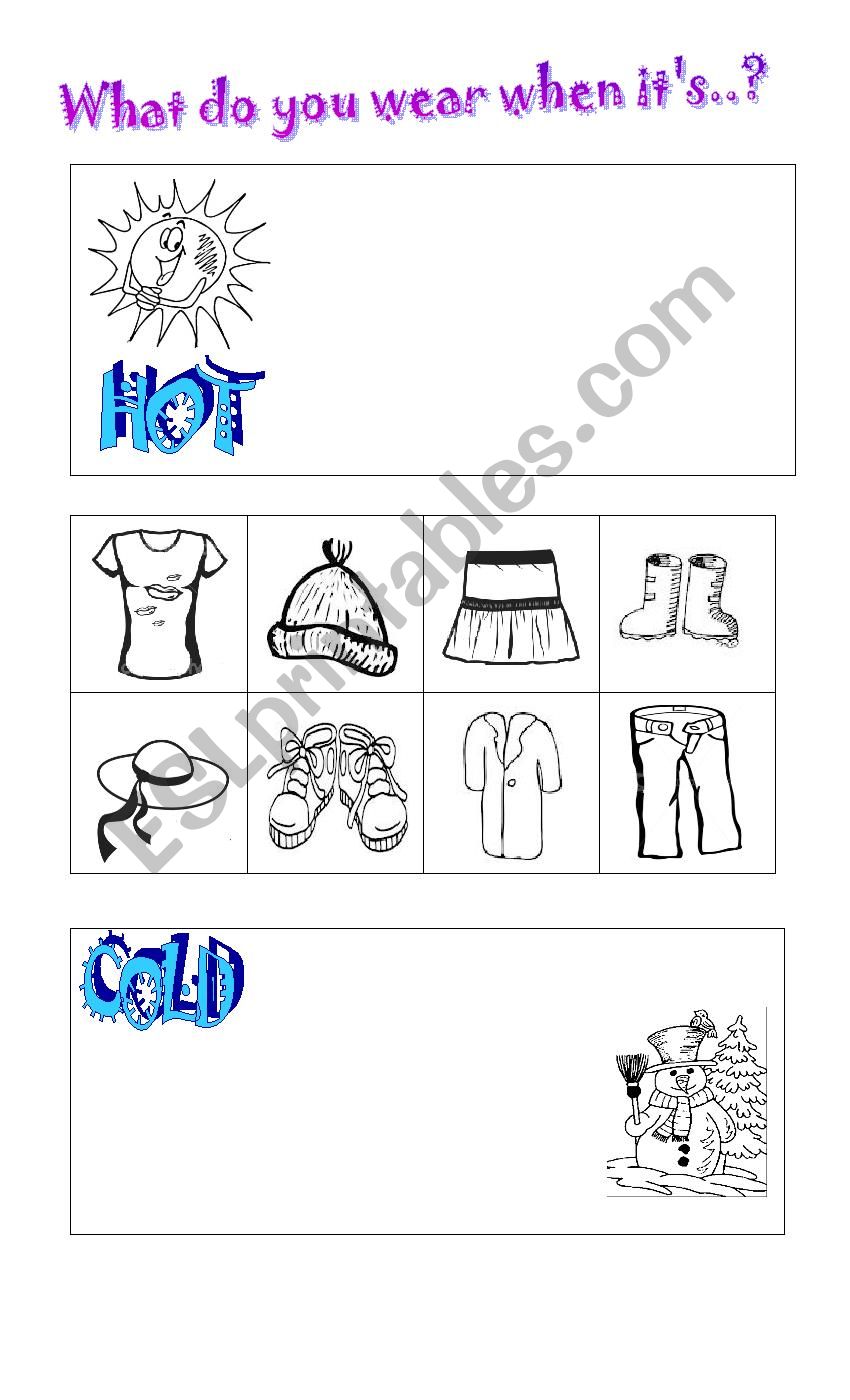 HOT/COLD worksheet