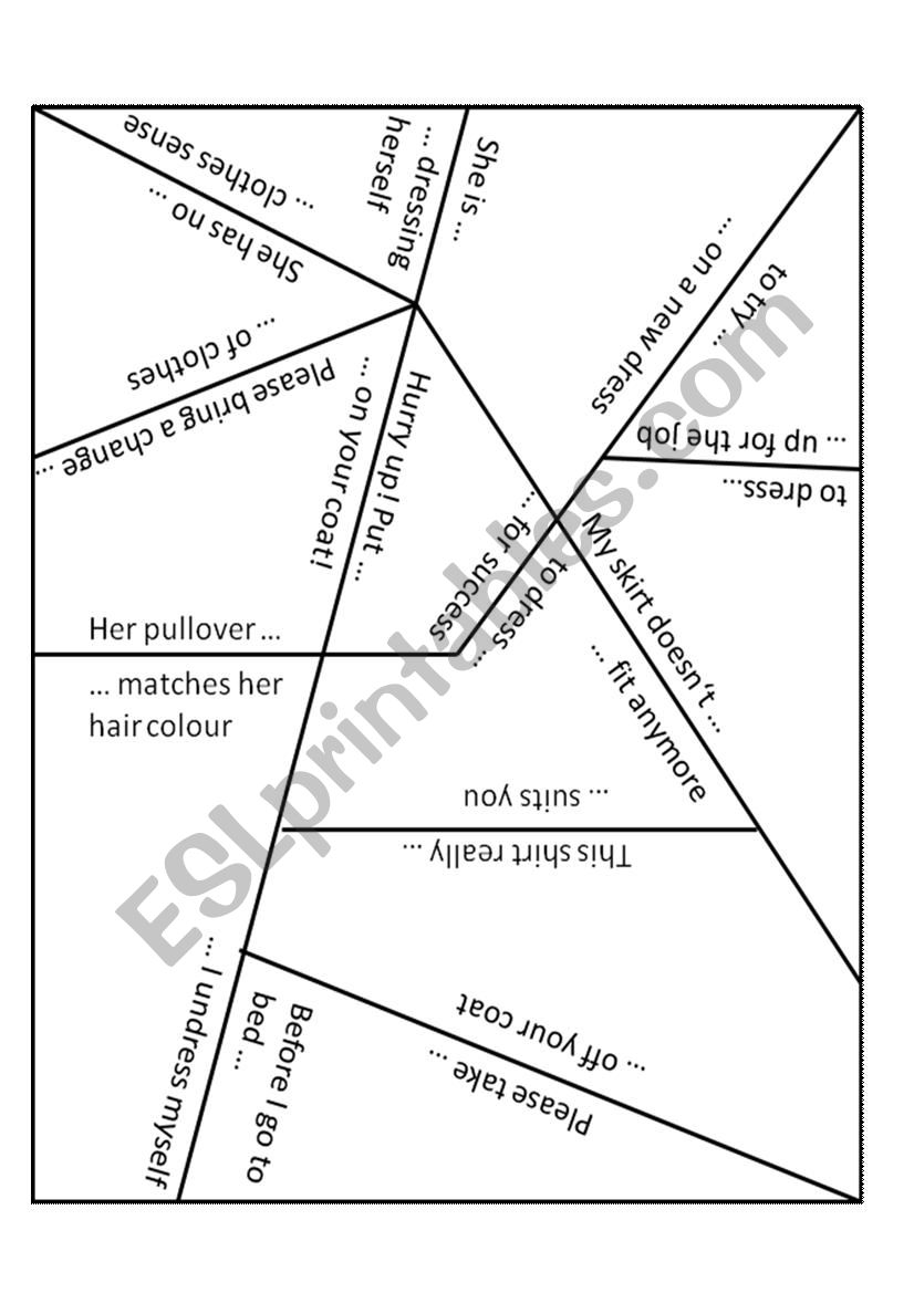 Vocabulary Puzzle - vocab on dressing