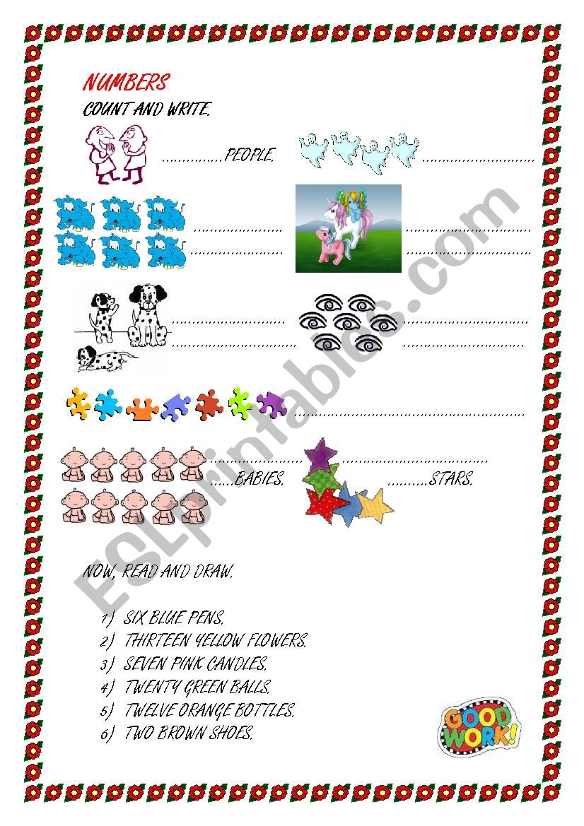 Numbers: a worksheet for the little ones.