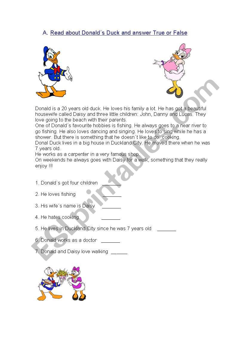 Elementary test worksheet