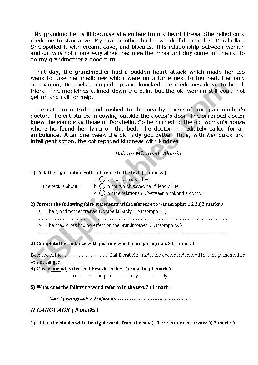 End-term -test worksheet