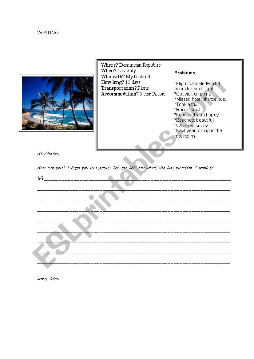 HOW WAS YOUR LAST VACATION? worksheet