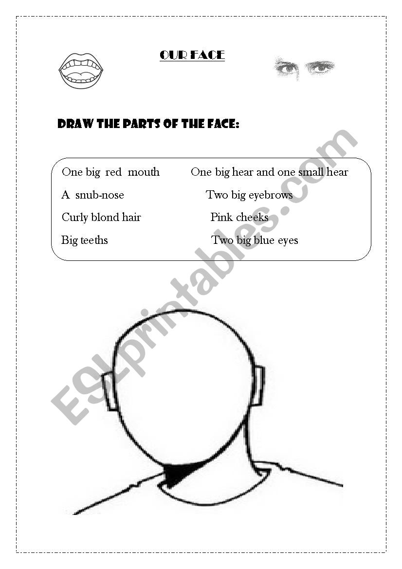 Our face worksheet